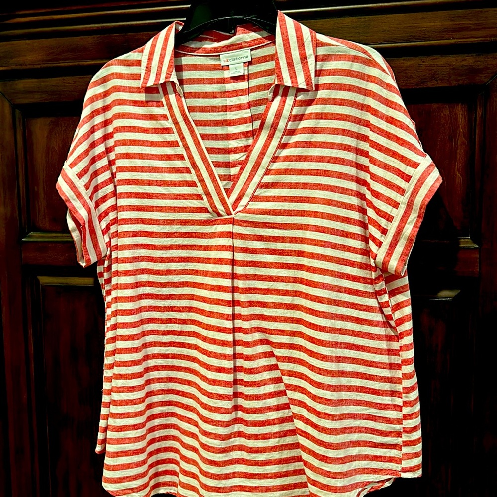 EUC worn once. Liz Claiborne Large linen top.